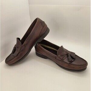 Hush Puppies Brown Men's Vintage Loafers Leather With Tassel Detail Size 11.5M